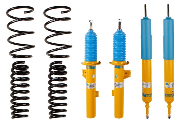 Kit Bilstein B12 complet : quatre ressorts courts Eibach noirs et quatre amortisseurs Bilstein jaunes