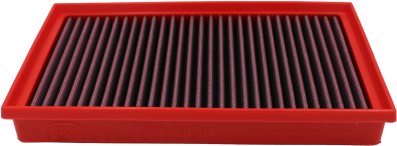 Filtre à air sport BMC de remplacement, coton huilé et cadre caoutchouc rouge