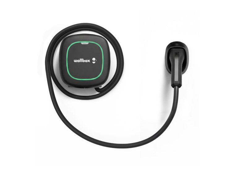 Borne de recharge murale Wallbox Pulsar Max avec câble Type 2 attaché
